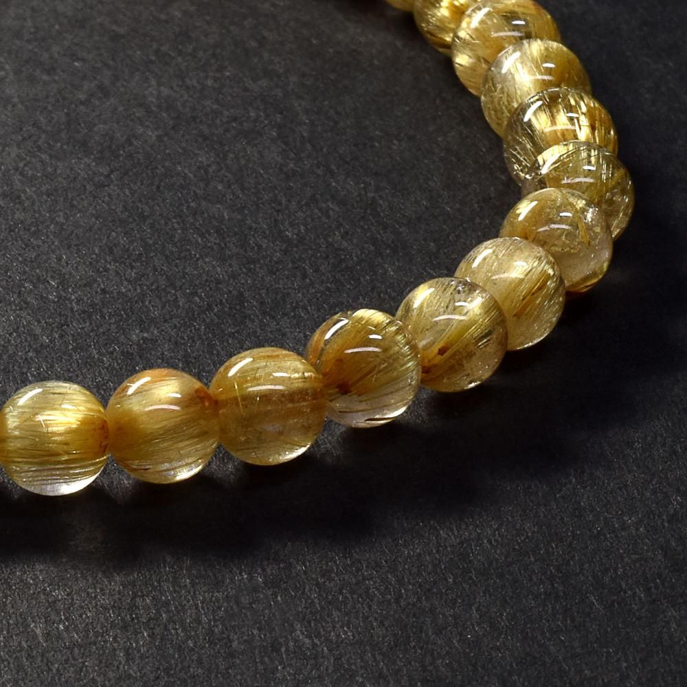 ☆特価☆[鑑別付]キャッツアイルチルクォーツ ブレスレット 6mm #SA131