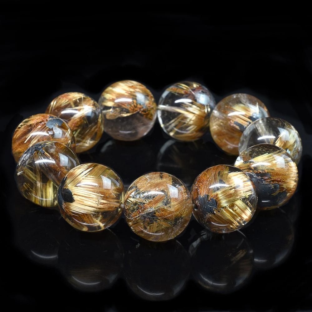 オーナー秘蔵] 太陽放射ルチルクォーツ ブレスレット 23.3mm #U0051