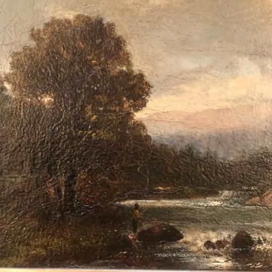 レンタル品】英国アンティーク油絵 (風景画） C.J.Parry c1880 - 鎌倉