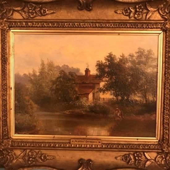 KAG0987-19：英国アンティーク油絵 (風景画、レイトビクトリアン