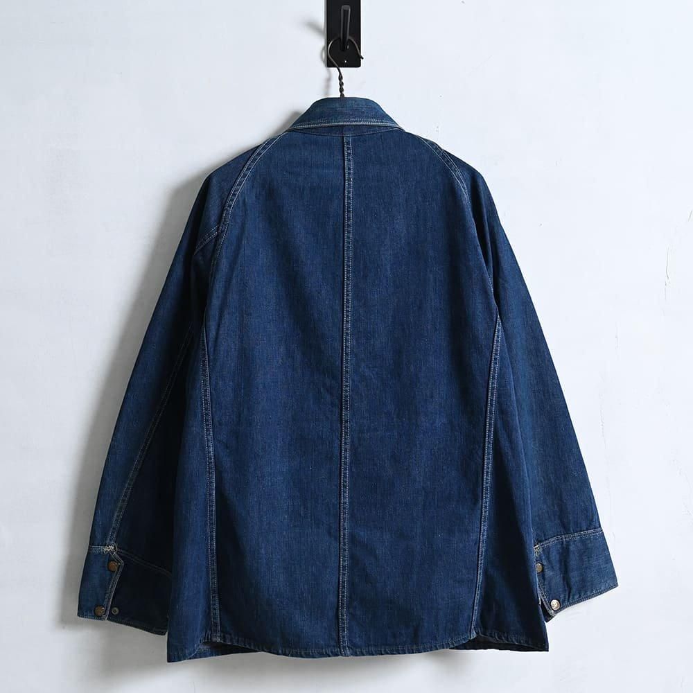 N&W DENIM COVERALL with CHANGE BUTTON（1930'S/DARK COLOR） - 古着