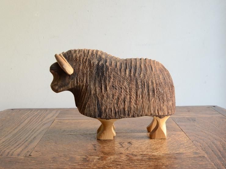 ヴィンテージ 牛モチーフ 木製オブジェ｜アンティーク雑貨｜CHELSEA