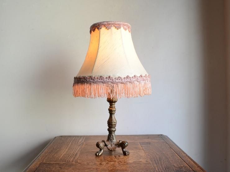 アンティーク フリンジシェード 真鍮テーブルランプ（H36cm