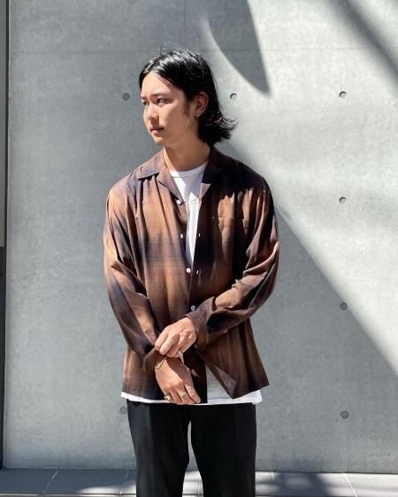WACKO MARIA (ワコマリア) OMBRE CHECK OPEN COLLAR SHIRT L/S