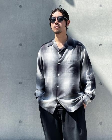 WACKO MARIA (ワコマリア) OMBRE CHECK OPEN COLLAR SHIRT L/S
