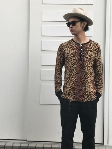 WACKO MARIA (ワコマリア) LEOPARD HENLY NECK THERMAL SHIRT ( TYPE-1