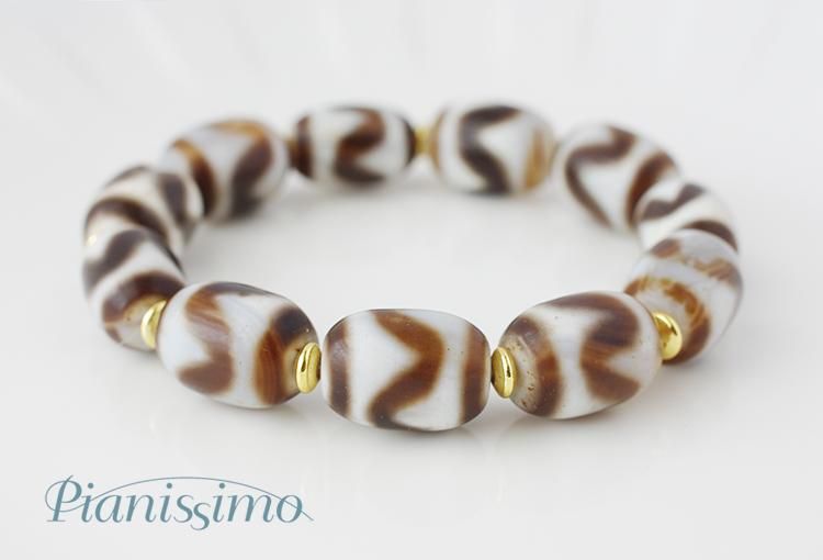 魔除け・成功を手に入れる】虎牙天珠ブレスレット - 天然石