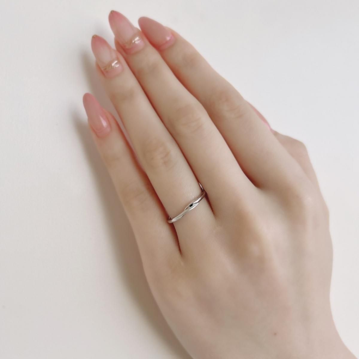 新作】「サウンドオブウェーブ」リング(プラチナ)