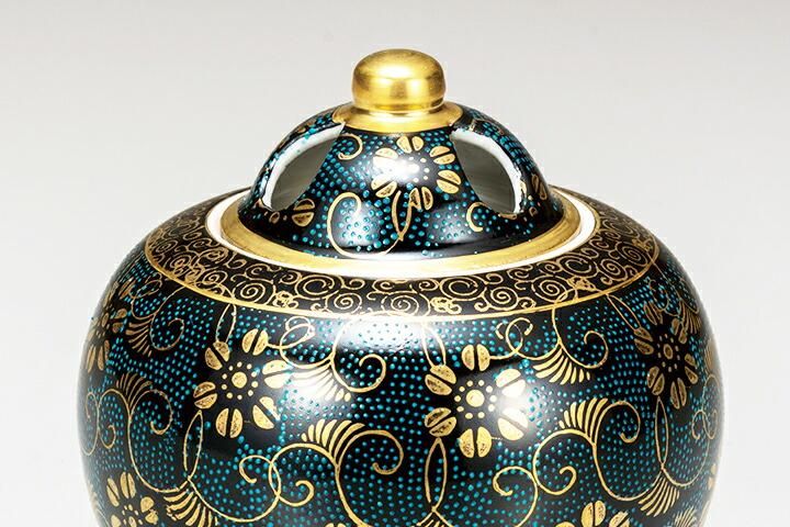 W高級品‼️九谷焼 青粒鉄仙 7号灰皿 W高級品‼️九谷焼 青粒鉄仙 7号