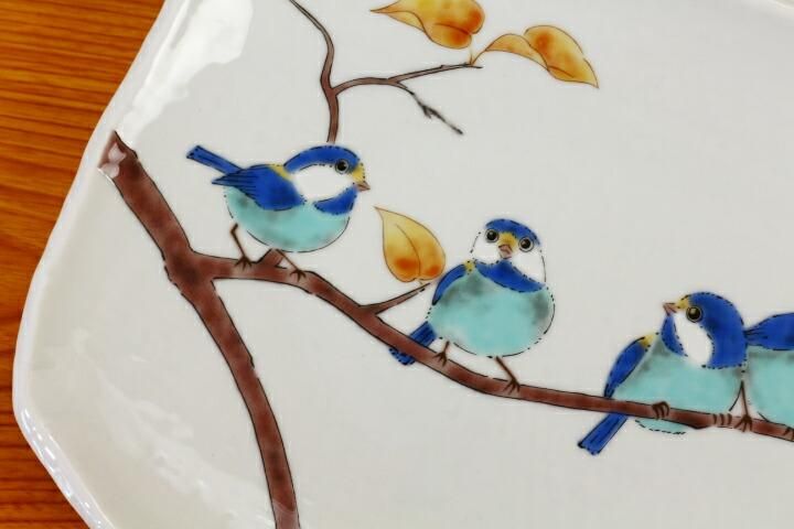 10.7号盛皿 山雀(やまがら)/青郊窯