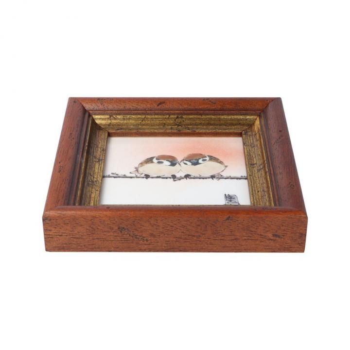 陶額 DB額（角小）二雀図 / 中村陶志人 - 和食器の通販なら九谷焼専門