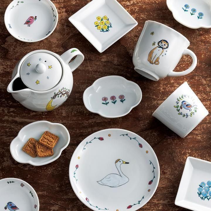 5号皿 白鳥 ティアラ | オリメ - 九谷焼専門店の陶らいふ