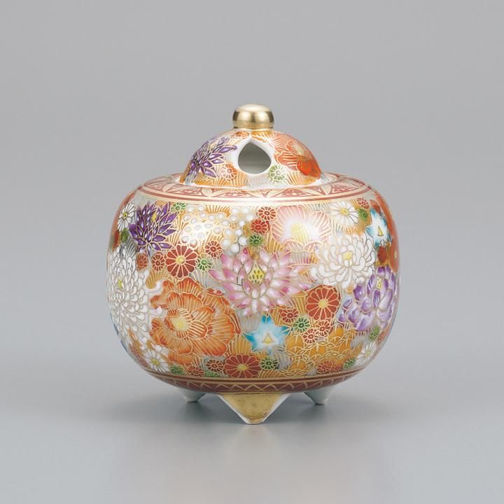 3.5号香炉 金花詰 木箱入り - 和食器の通販なら九谷焼専門店の陶らいふ