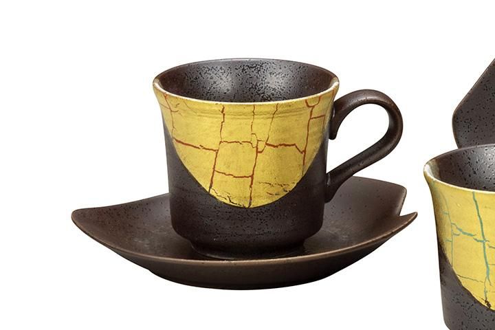 ペアコーヒー 金箔彩/明山窯