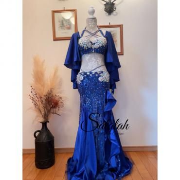 オリエンタル衣装 サーモンピンク＆シルバー yw2516 - ベリーダンス