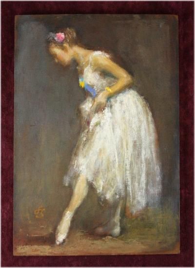 谷俊彦作「バレリーナ」 | 肉質油彩画 - 佳秋の工房 販売部