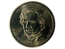 第14代アメリカ大統領フランクリン・ピアース記念1ドル硬貨
