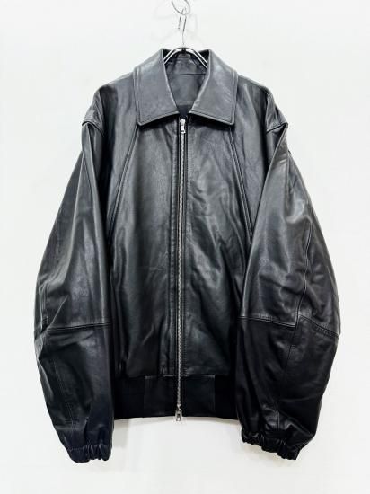 ssstein（シュタイン）2024AW 24AW LEATHER ZIP SHORT JACKET Black