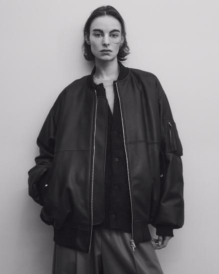 ssstein（シュタイン）2024AW 24AW LEATHER FLIGHT JACKET Black