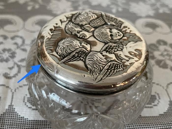 純銀 エンジェル ガラスジャー 10%OFF - アンティークと薔薇雑貨のお店