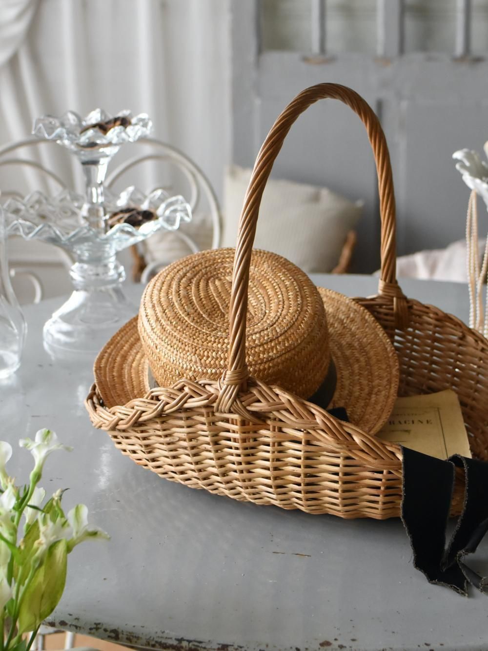 フランスアンティーク雑貨 フラワーバスケット.4 籠