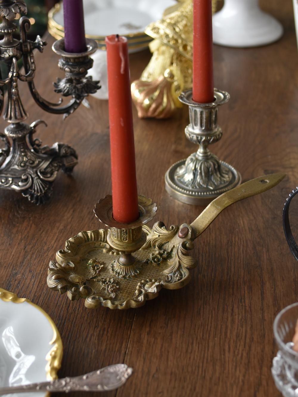 フランスアンティーク雑貨 手持ちキャンドルスタンド キャンドル