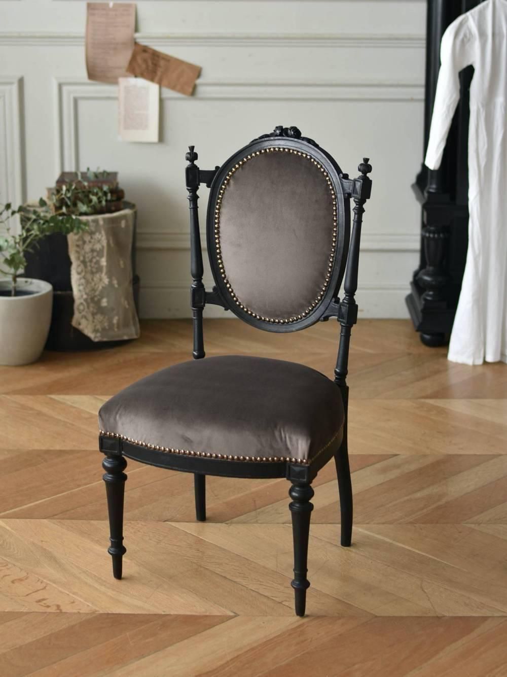 アンティークチェア.Black7 フランスアンティーク家具 椅子 フレンチチェア