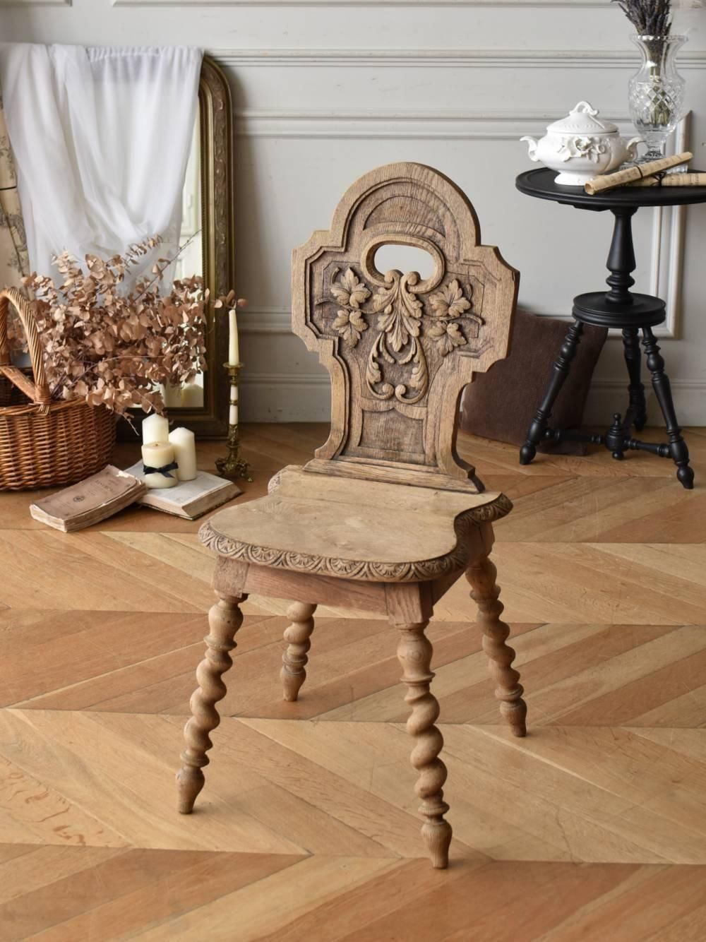 アンティークホールチェア フランスアンティーク家具 ウッドチェア