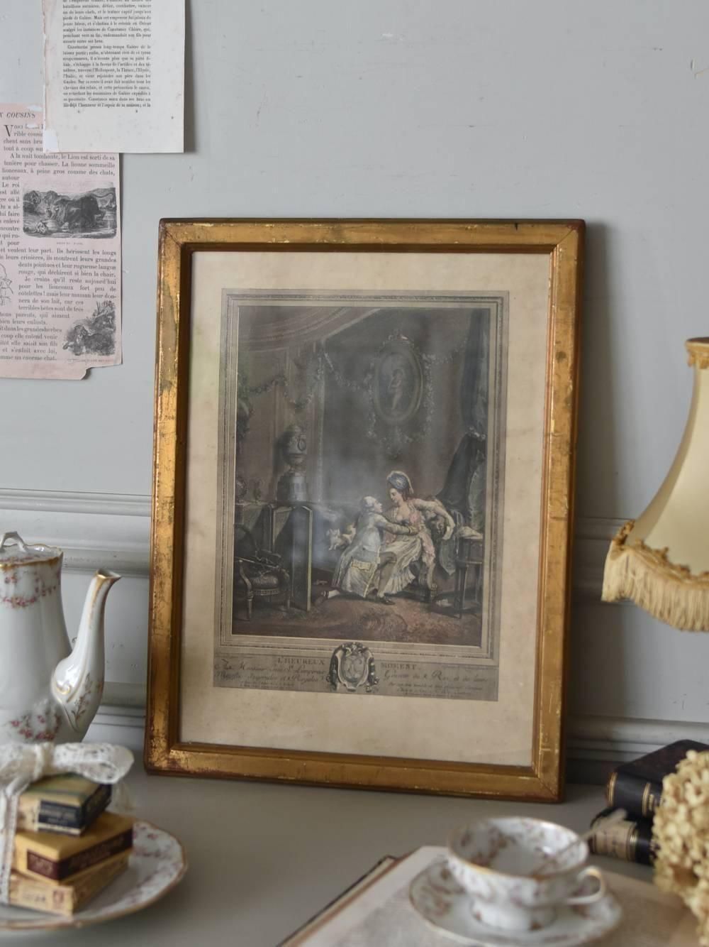 版画入りフレーム.A フランスアンティーク雑貨 額縁 アンティーク