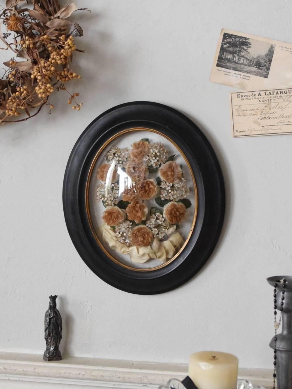 ガラスドームフレーム.Black6 フランスアンティーク雑貨 額縁 壁面