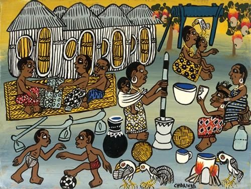 ティンガティンガ・アート 200「村の暮らし～アフリカの生活画」by