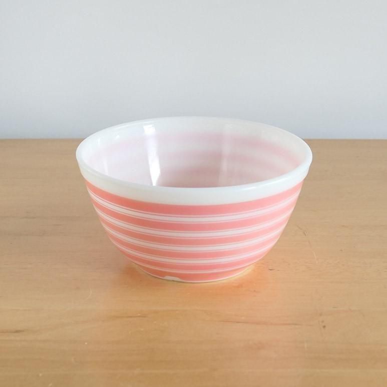 ☆3】オールドパイレックス ミキシングボウル ピンク レインボー