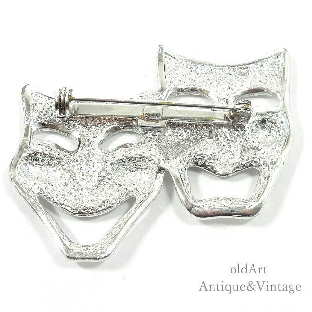 USAアメリカンヴィンテージツーフェイスTWOFACE泣き笑いシルバーピン