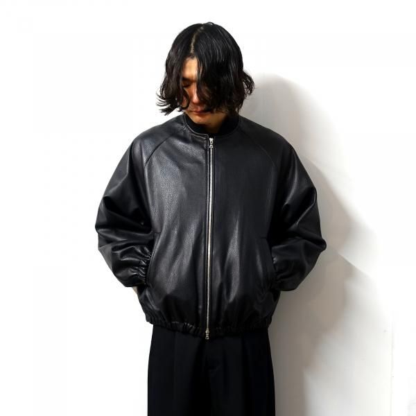 ssstein(シュタイン)/SHRUNK LEATHER ZIP SHORT JACKET/BLACK CONCRETE