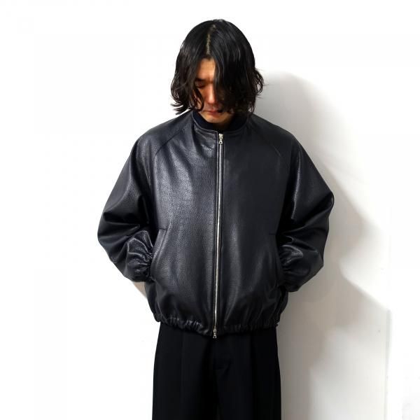 ssstein(シュタイン)/SHRUNK LEATHER ZIP SHORT JACKET/DARK NAVY