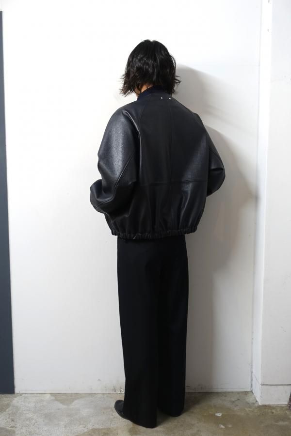 ssstein(シュタイン)/SHRUNK LEATHER ZIP SHORT JACKET/DARK NAVY