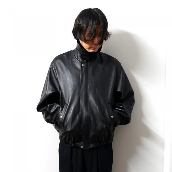 ssstein(シュタイン)/MOUTON COLLAR SHEEP LEATHER ZIP JACKET/BLACK