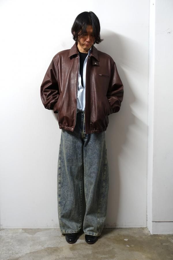 ssstein(シュタイン)/COW LEATHER VINTAGE ZIP JACKET/BROWN -CONCRETE