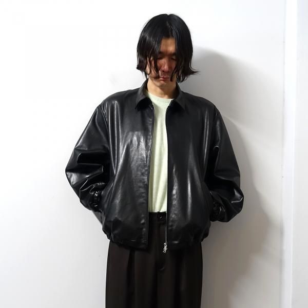 ssstein(シュタイン)/LAMBS LEATHER LIGHT ZIP JACKET/BLACK CONCRETE
