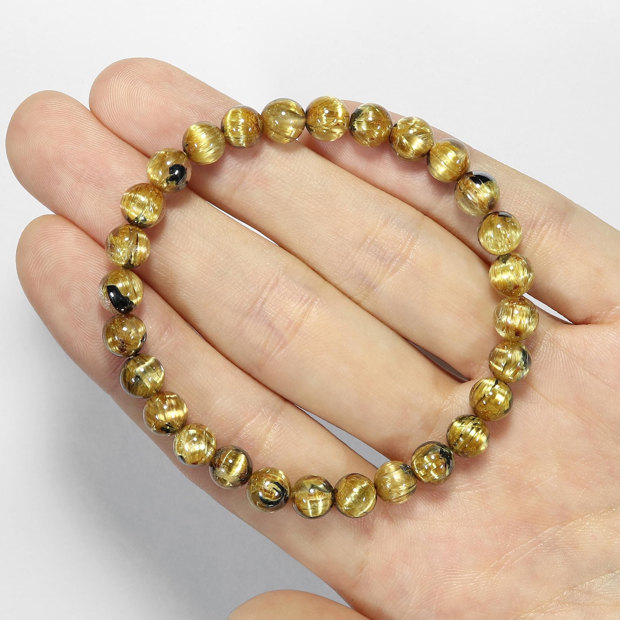 高品質+】太陽放射タイチンルチルクォーツ(キャッツアイ効果入り) 6.5