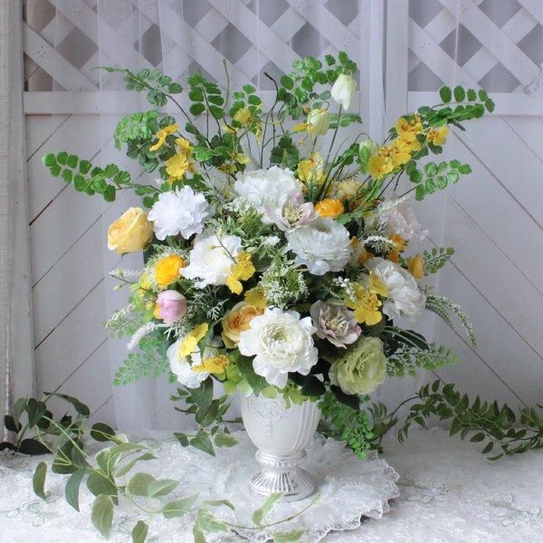 フレッシュグリーン・アレンジL-アーティフィシャルフラワー - 造花