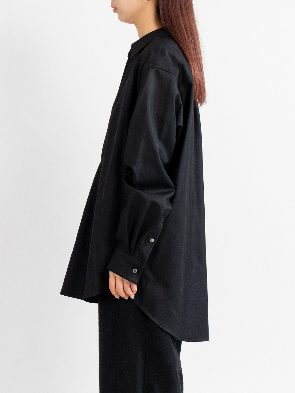 WOOL FLANNEL OVERSIZED SKIPPER SHIRT-ウールフランネルオーバー