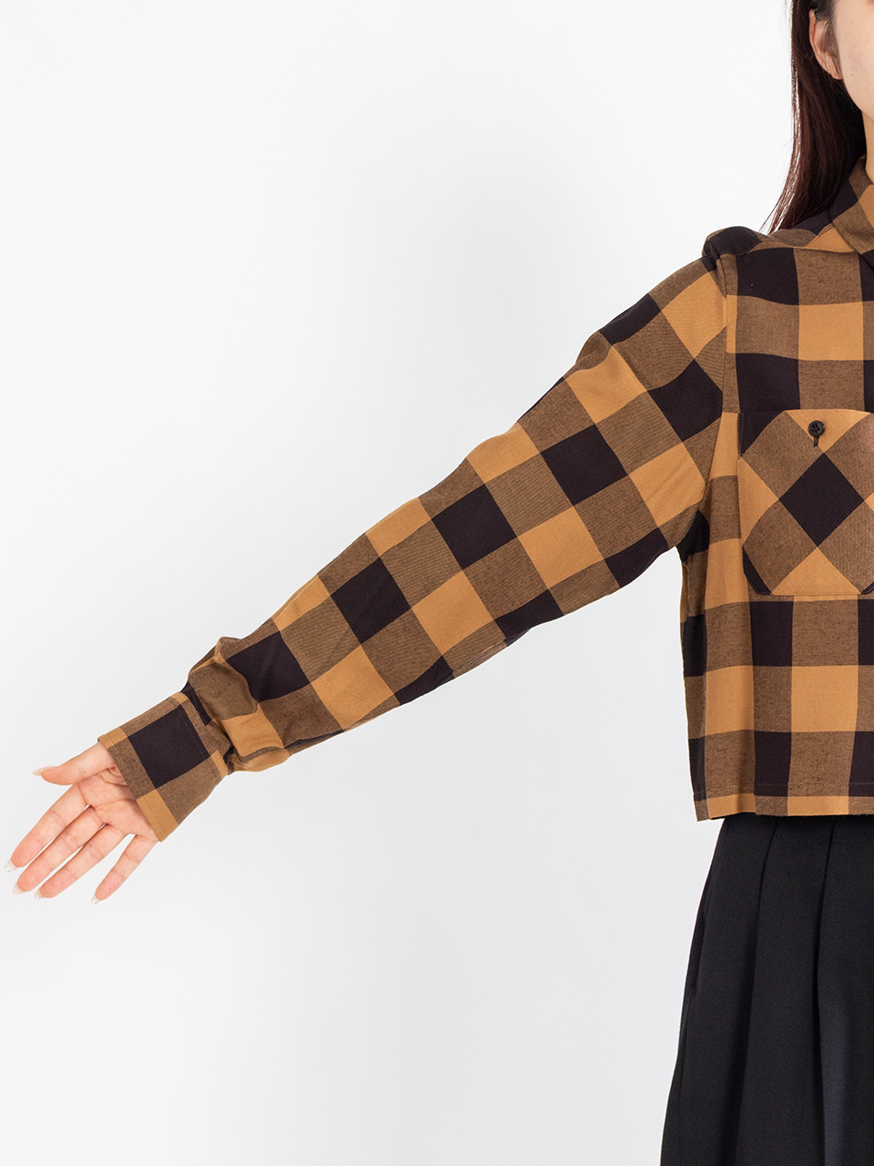 RAYON PLAID SHIRT-レーヨンプレイドシャツ-HYKE（ハイク）通販| st