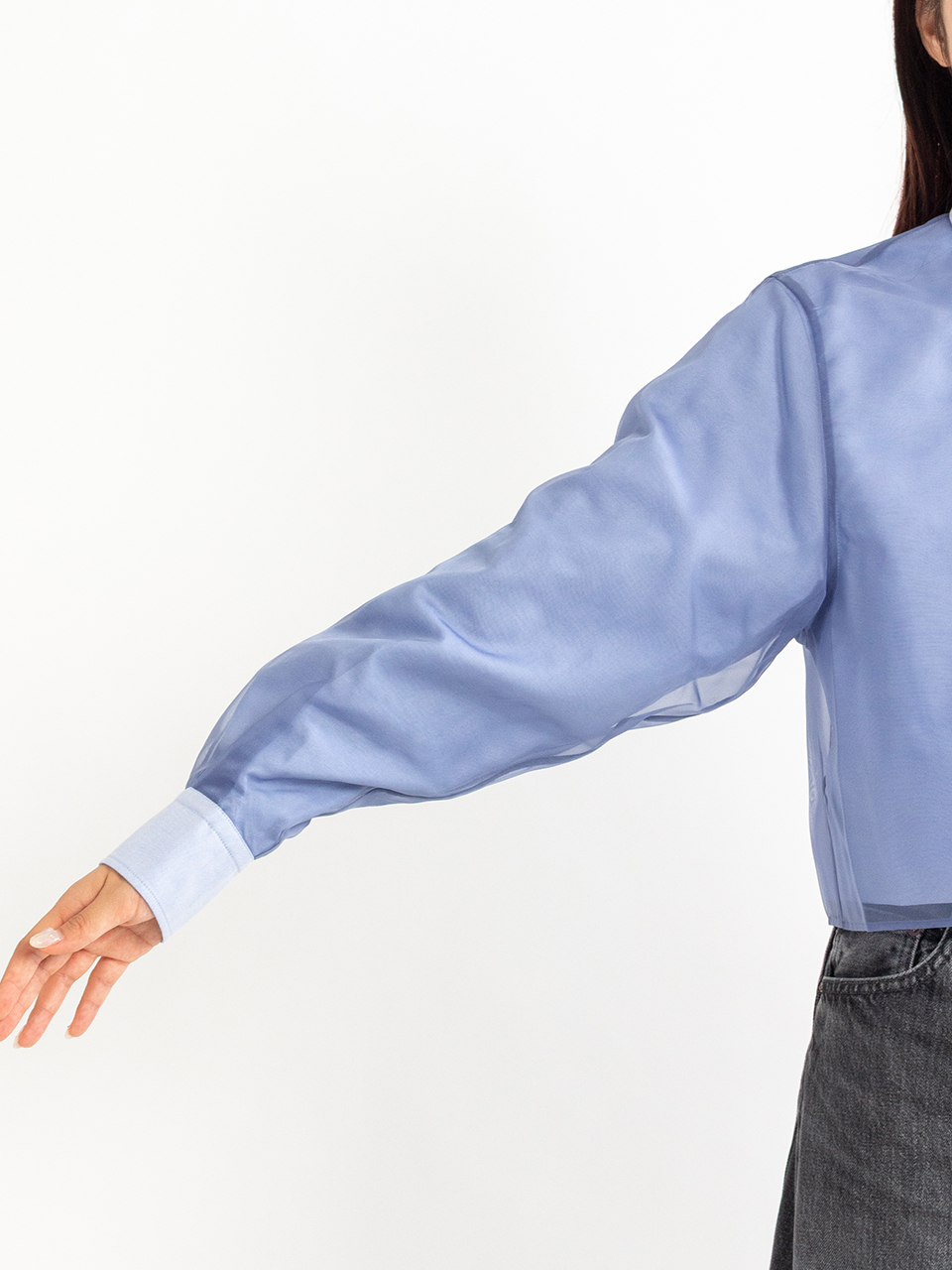 LAYERED OXFORD SHEER SHIRT レイヤードオックスフォードシャツ HYKE