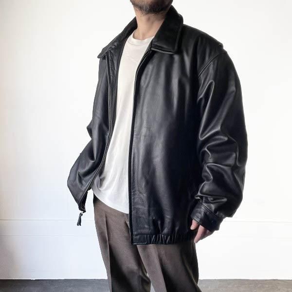 ST JOHN'S BAY レザージャケット | 黒 XXLT Tバック - 札幌 ビンテージ