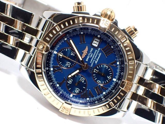 ブライトリング クロノマット・エボリューション ブルー SS&18KRG '08