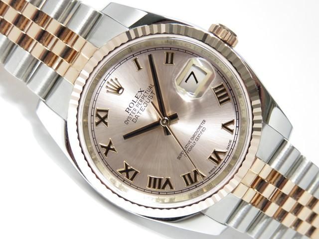 ロレックス デイトジャスト メンズ 18KPGコンビ ピンク 116231