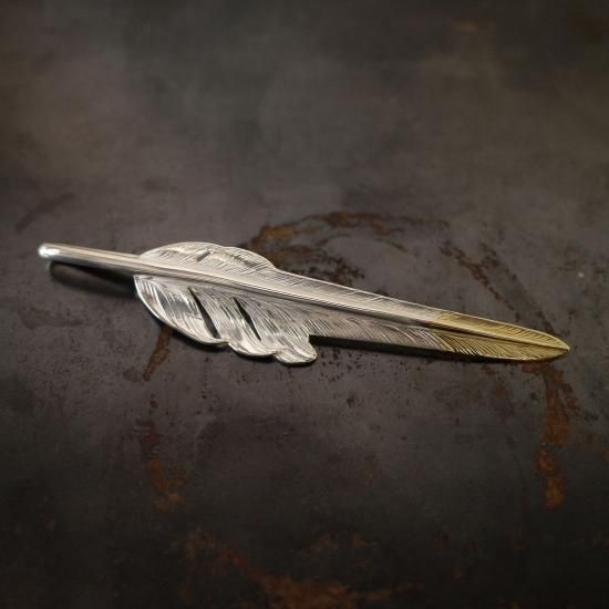 LARRY SMITH】 KAZEKIRI FEATHER PENDANT No. 5（18K GOLD ACCENT