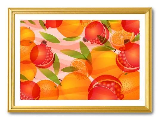 イラストファームドットコム】風水果実アート 三柑の実（黄金桃）