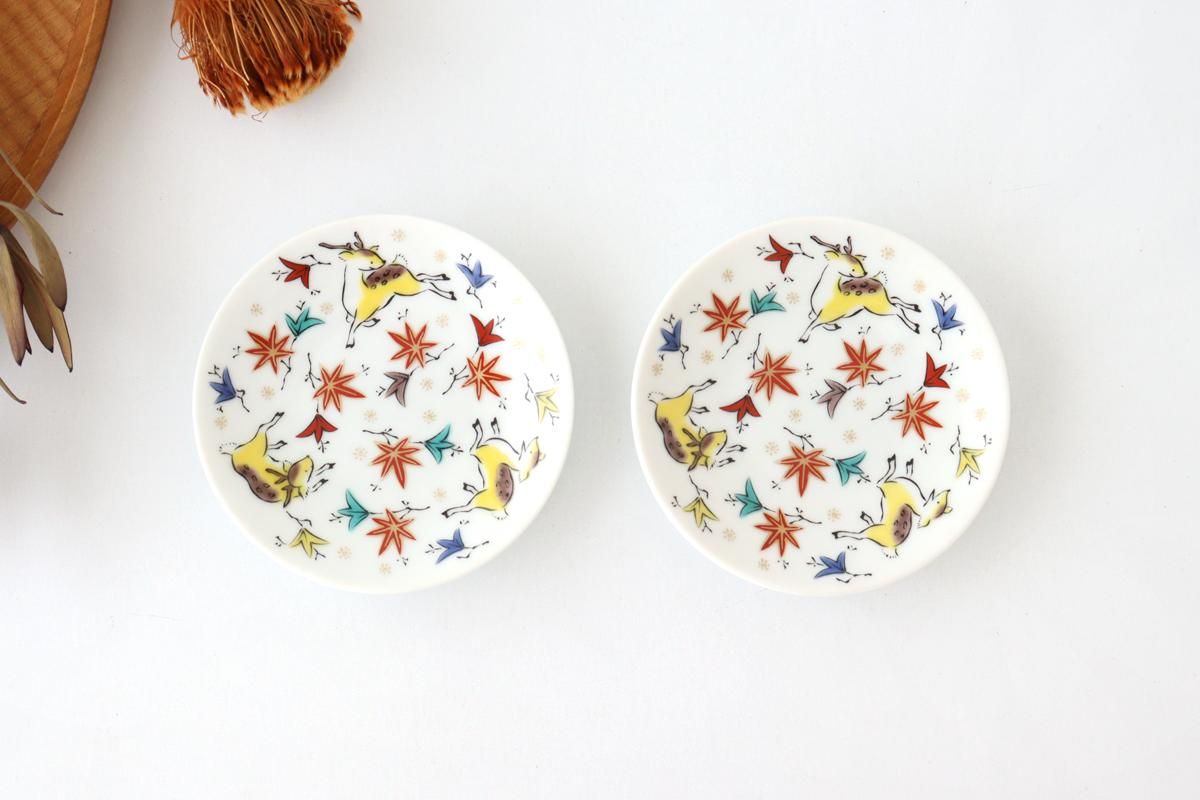 縁起豆皿｜鹿紅葉｜磁器｜青郊窯｜九谷焼｜和食器通販｜うちる｜和食器